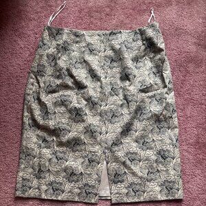 Maggy London Stretch Pencil Skirt Floral Jacquard Size 12 USA Made